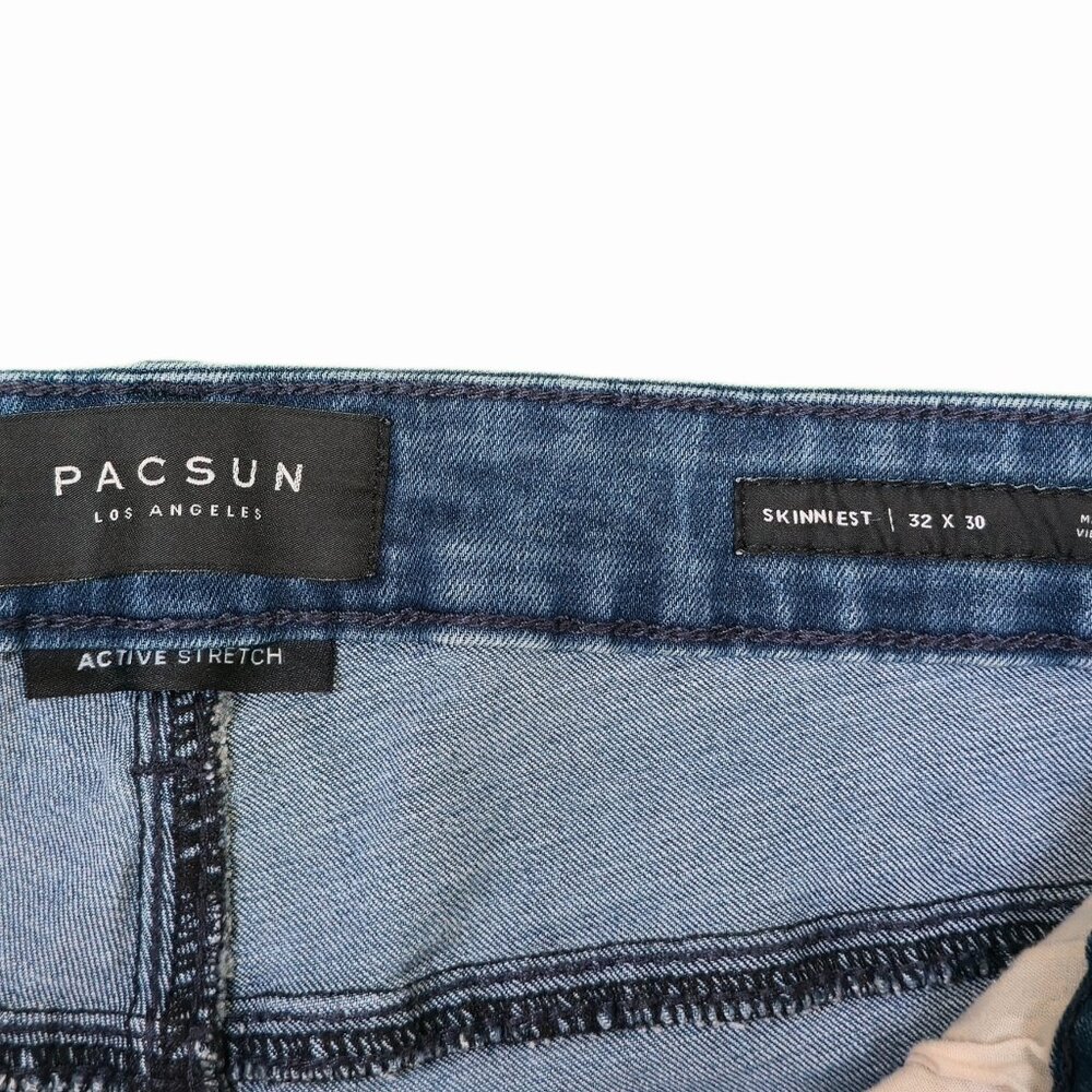PacSun Men's Slim/Skinny Jeans - Medium Blue - Modern and Versatile Style W32 - Picture 9 of 10